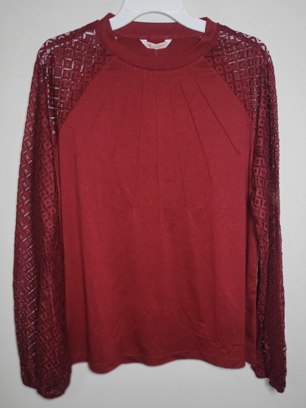 KIRUNDO XL Burgandy Lace Long Sleeve